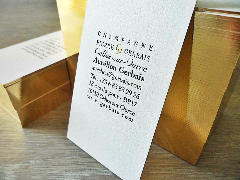 Impression carte luxe, dorure sur tranche Paris