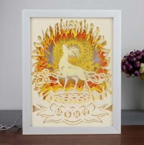 G01 - découpe laser papier carton imprimé, pop-up, création originale et assemblage en boite lumineuse Lightbox pour décoration intérieure, cadeau d’entreprise